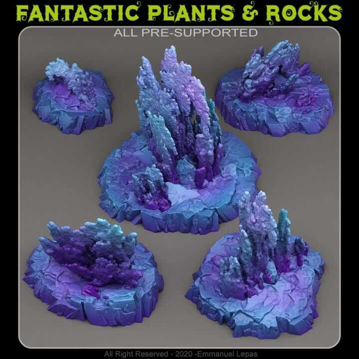 Neptunian Rocks | Fantastic Plants and Rocks | PathFinder | Mini | Tabletop Wargaming | Dungeons and Dragons | Resin | Fantasy | RPG