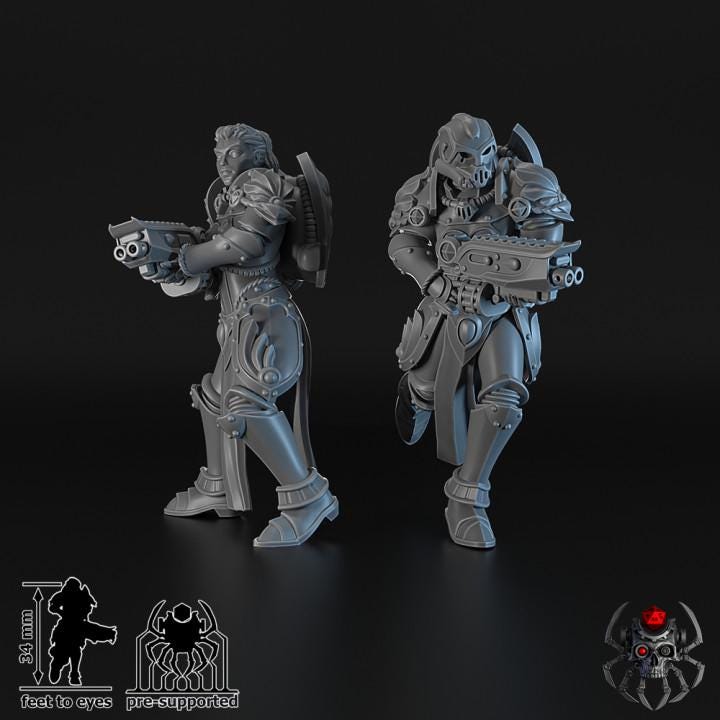 Widows of Retribution Battle Squad - Battle Sisters - for Sci-Fi Wargames & TTRPG | Eight Legs Miniatures mini