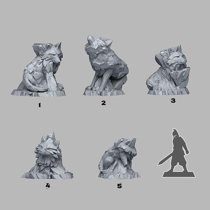 Mythic Rockwolves - Wargaming Terrain Objectives | Fantastic Plants and Rocks | PathFinder | Mini | Dungeons and Dragons | Fantasy | RPG
