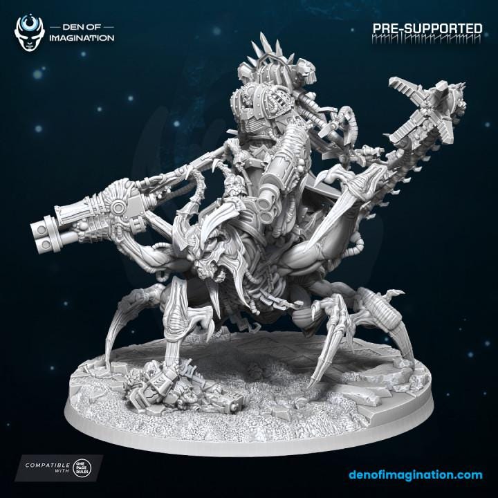 Chaos Unbroken - Lords set mounted and on foot Multipart Set - WildMesh - Miniatures SCI FI - OPR - Grimdark - mini