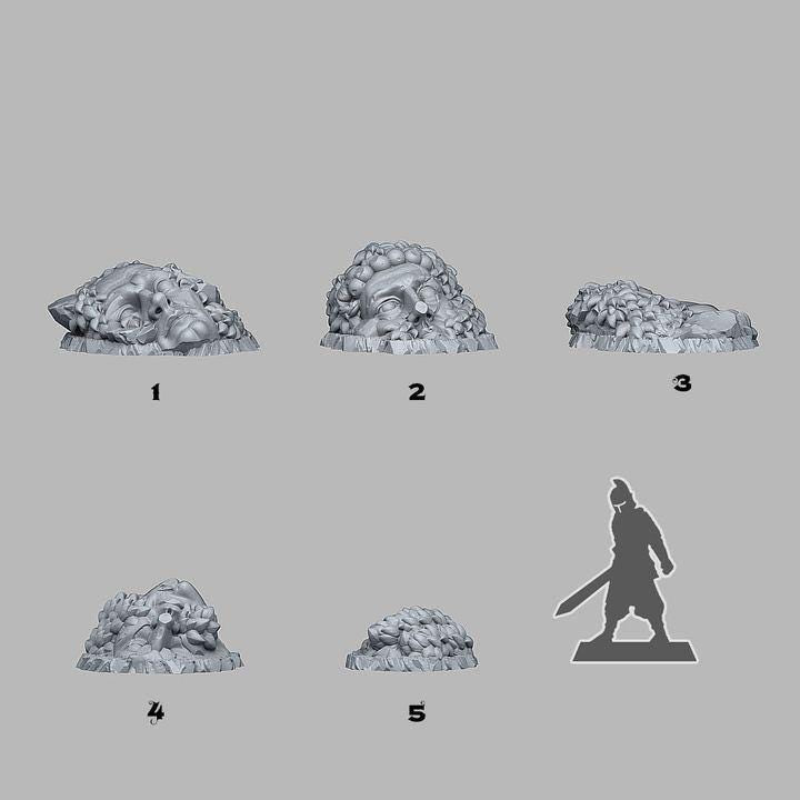 Overgrown Statues - Wargaming Terrain Objectives | Fantastic Plants and Rocks | PathFinder | Mini | Dungeons and Dragons | Fantasy | RPG