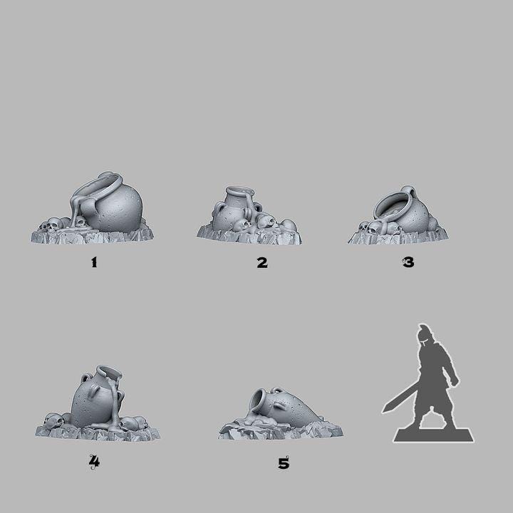 Haunted Witches Cauldrons Wargaming Scatter Terrain Objectives Fantastic Plants and Rocks | PathFinder | Mini | Dungeons and Dragons Fantasy