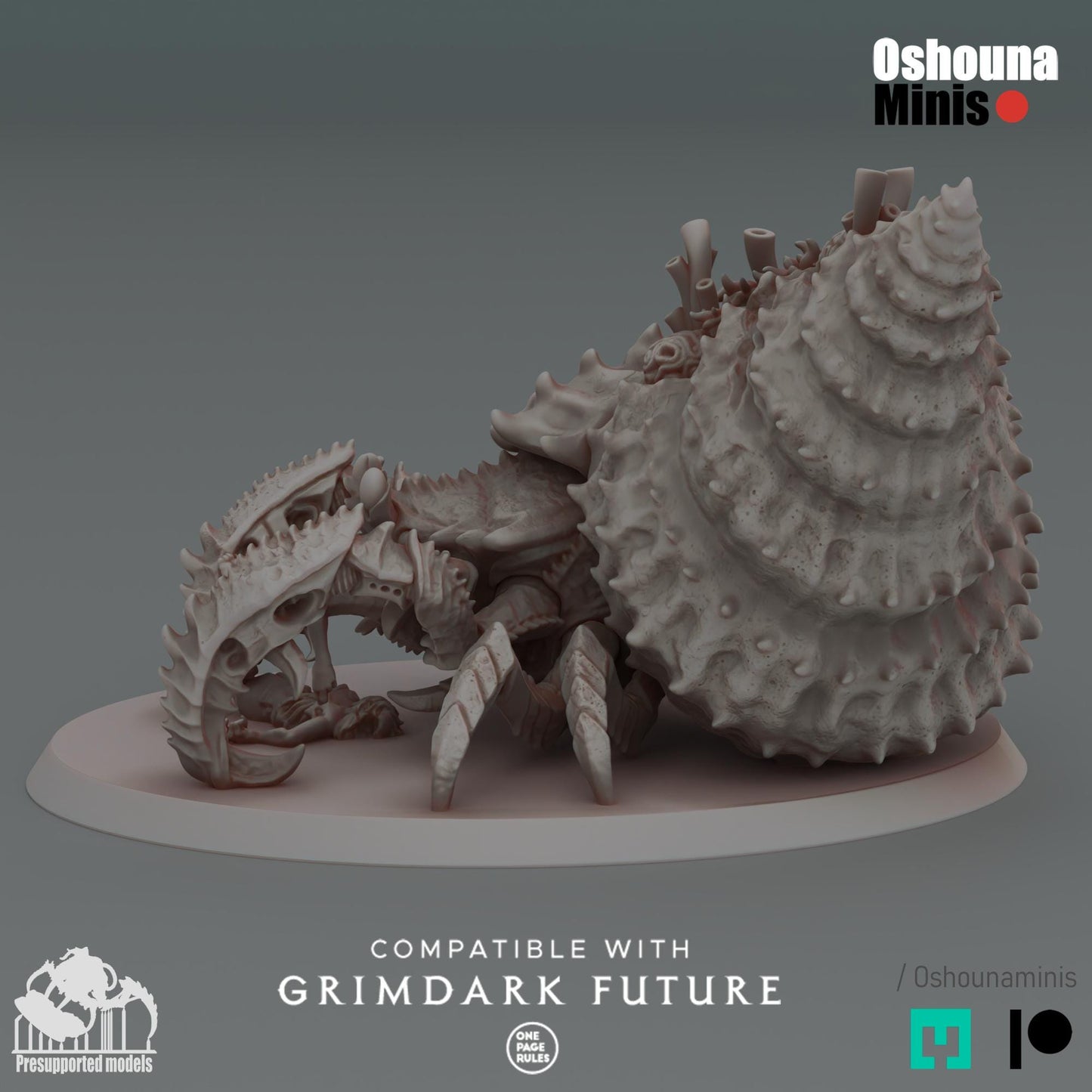 Necrophage Crab - Deep Hive - Oshounaminis - July 25 Release Tabletop wargaming miniature for Grimdark | OPR | Sci-fi | Alien Bug Proxy |