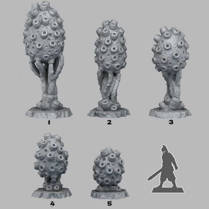 Poisonous Sponge Plant Wargaming Terrain Objectives | Fantastic Plants and Rocks | PathFinder | Mini | Dungeons and Dragons | Fantasy | RPG