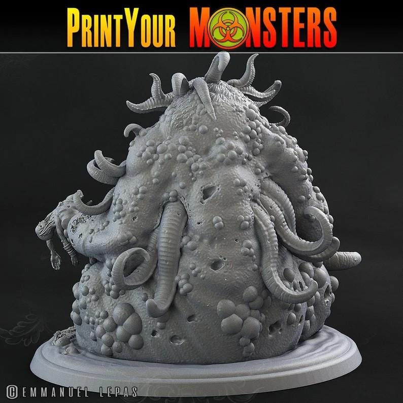 Greater Demon of Plague pestilent | Tongue Version | Plague Army of Spooky Swamp | Fantasy | Grimdark | DnD | resin mini Print your Monster