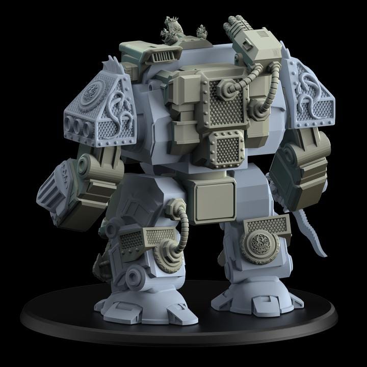 Dread Mechanical Coffin dreadnuaght Walker - Alphaya - Printerra Studios - Tabletop Wargaming Miniature for Grimdark | OPR | Sci-fi