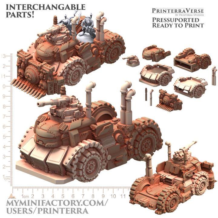 Goliath Bio Apocalypse Truck - Genetist Fleshsculpter - Printerra Studios - Tabletop Wargaming Miniature for Grimdark | OPR | Sci-fi