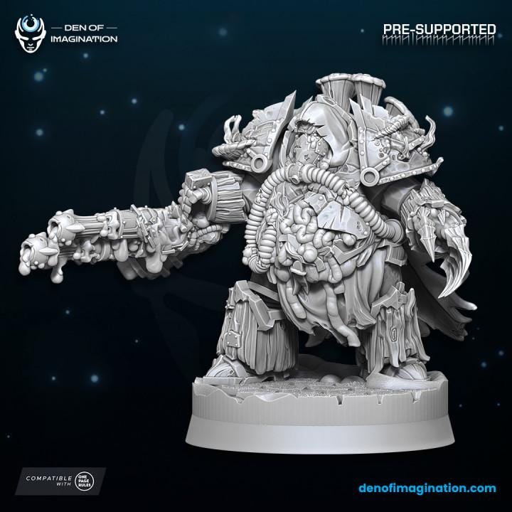 Chaos Lord of Plague - Miniatures - Wildmesh - Tabletop Wargaming for Grimdark | Alternative | OPR Sci-Fi mini