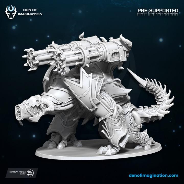Chaos Steelhound Infernus Miniature - Wildmesh - Tabletop Wargaming for Grimdark | Alternative | OPR Sci-Fi mini
