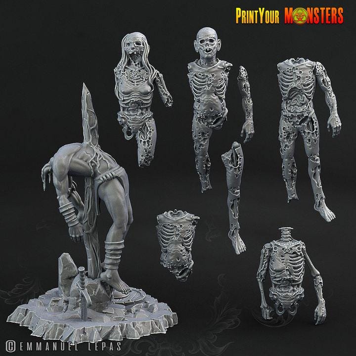 Cadavers and Corpses Miniatures | Fantasy | Grimdark | DnD | resin mini Print your Monster