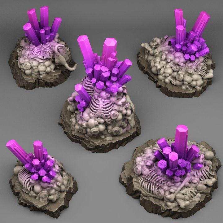 Necrotic Crystals Wargaming Terrain Objectives | Fantastic Plants and Rocks | PathFinder | Mini | Dungeons and Dragons | Fantasy | RPG