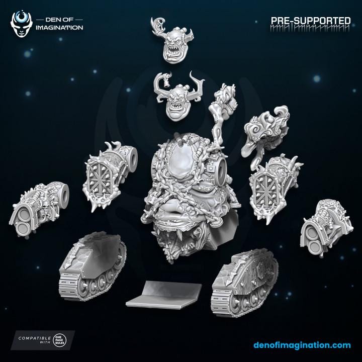 Chaos Plague Grinder - Wildmesh - Tabletop Wargaming for Grimdark | Alternative | OPR Sci-Fi mini