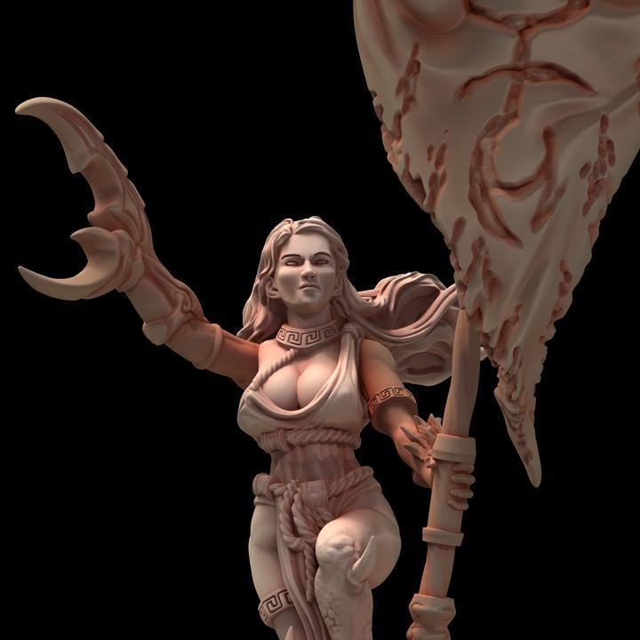 Slaandering Demon Sirena Squad B - Serket - Printerra Studios - Tabletop Wargaming Miniature for Grimdark | OPR | Sci-fi