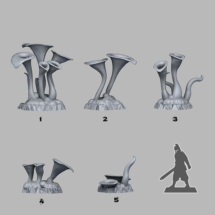 Toxic Swamp Plants Wargaming Terrain Objectives | Fantastic Plants and Rocks | PathFinder | Mini | Dungeons and Dragons | Fantasy | RPG