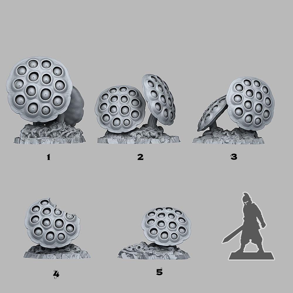 Corrupted Eye Mushrooms Terrain Objectives | Fantastic Plants and Rocks | PathFinder | Mini | Dungeons and Dragons | Fantasy | RPG