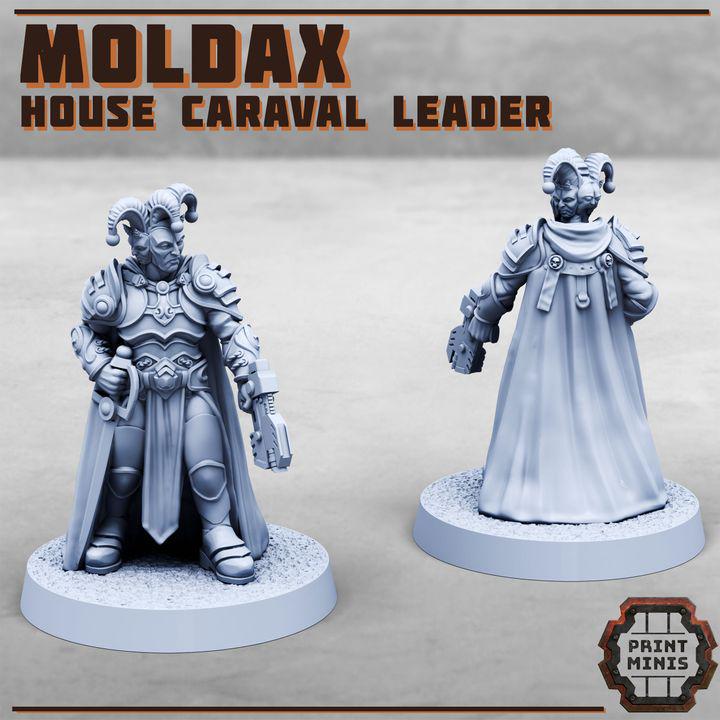 Moldax - House Caraval Leader - new Release Oct 25 - Print Minis - Tabletop Wargaming Miniature for Grimdark | OPR | Sci-fi
