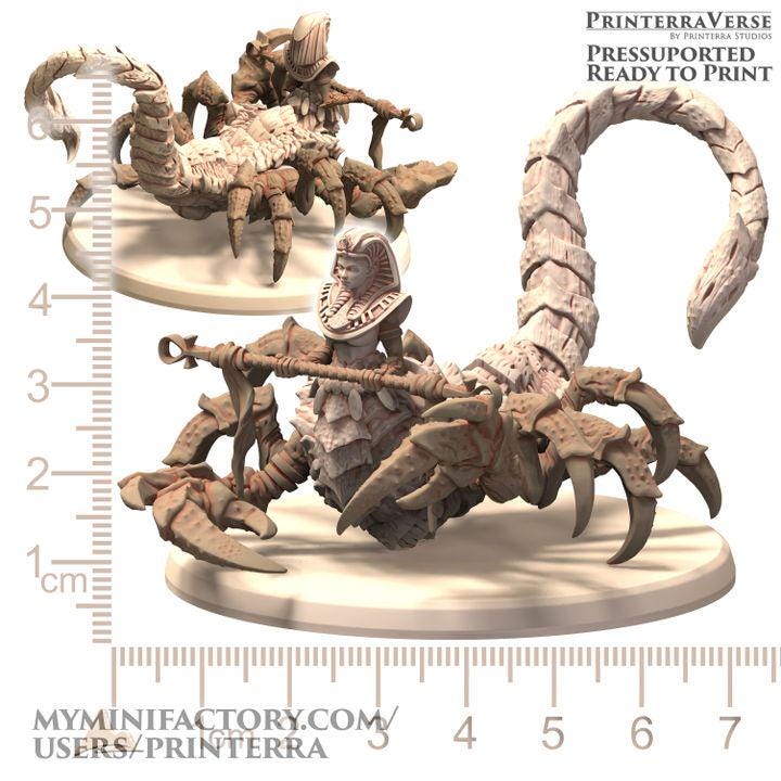 Serketari Scorpion Egyptian Queen - Serket - Printerra Studios - Tabletop Wargaming Miniature for Grimdark | OPR | Sci-fi