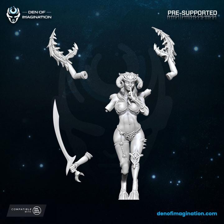 Mysterious Mistress Demon of Excess - Wildmesh - Tabletop Wargaming for Grimdark | Alternative | OPR Sci-Fi mini