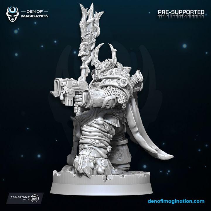 Chaos Plague Sorcerer Terminator - Miniatures - Wildmesh - Tabletop Wargaming for Grimdark | Alternative | OPR Sci-Fi mini