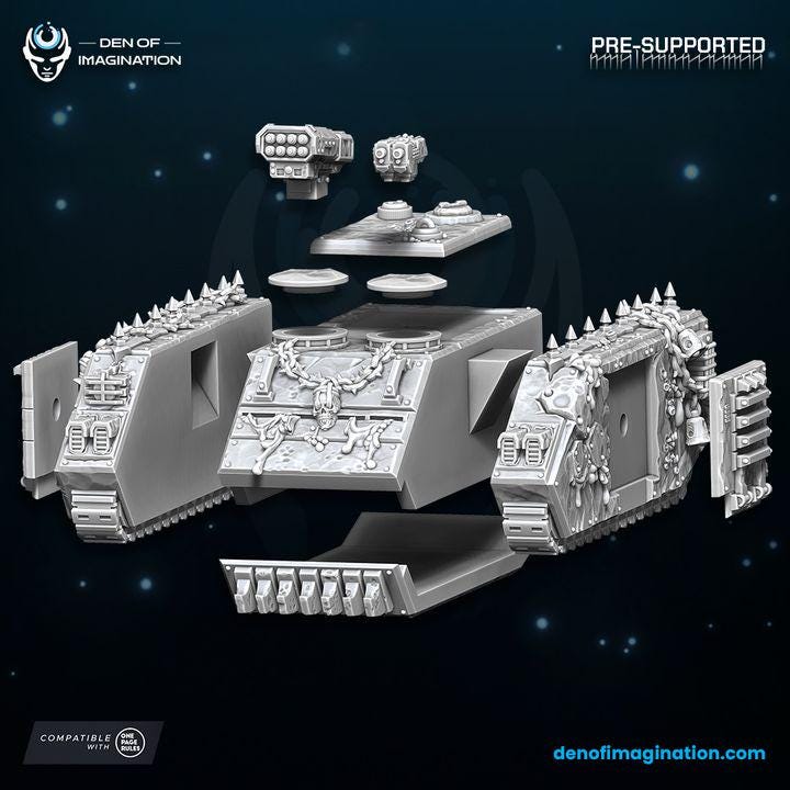 Chaos Tank Transporter - Chaos of Plague - Wildmesh - Tabletop Wargaming Grimdark Scifi Fantasy Daemon Grimdark