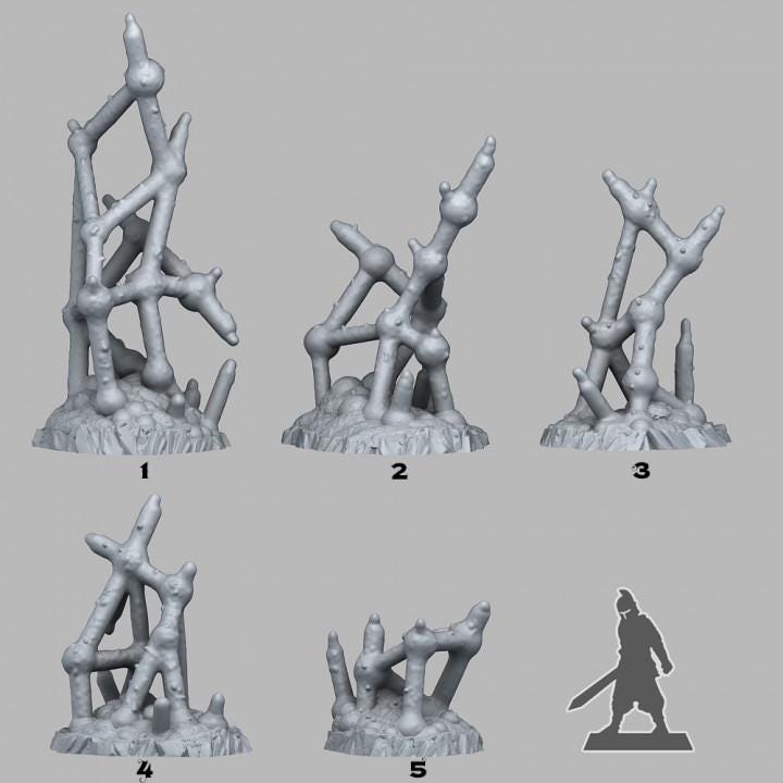 Deadly Molecule Plants Wargaming Terrain Objectives | Fantastic Plants and Rocks | PathFinder | Mini | Dungeons and Dragons | Fantasy