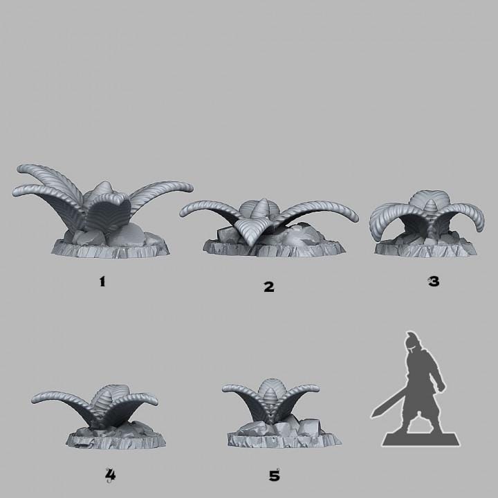 Dangerous Bee Plants Wargaming Terrain Objectives | Fantastic Plants and Rocks | PathFinder | Mini | Dungeons and Dragons | Fantasy | RPG