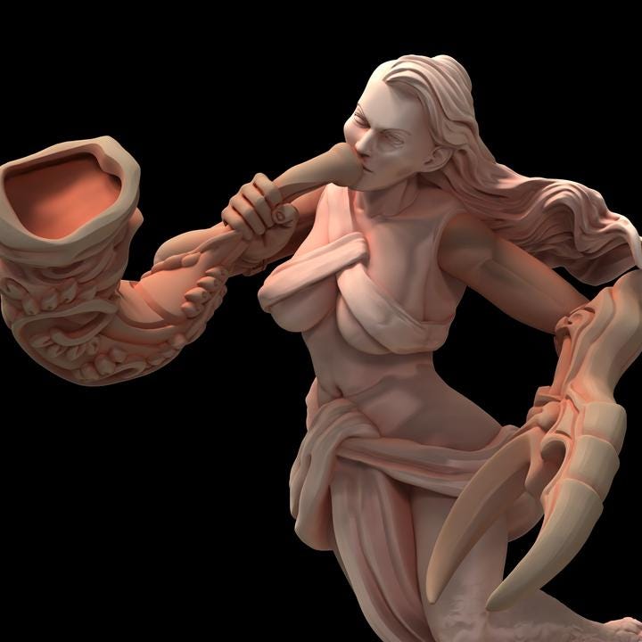 Slaandering Demon Sirena Squad A - Serket - Printerra Studios - Tabletop Wargaming Miniature for Grimdark | OPR | Sci-fi