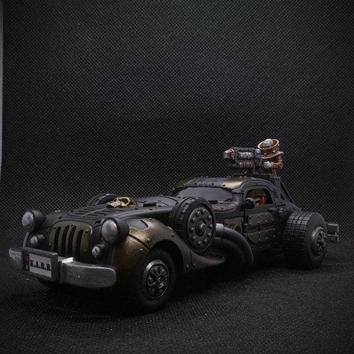 GeneGifter Cults Classic Race Car - Angelika w/ Silent Spectres - Print Minis Tabletop Wargaming Miniature for Grimdark | OPR | Sci-fi