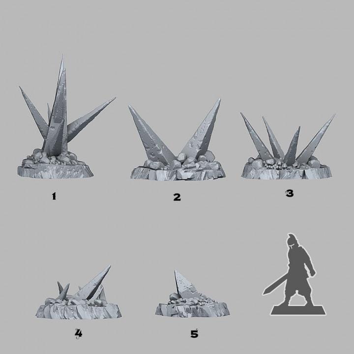 Deadly Shadow Rocks Wargaming Terrain Objectives | Fantastic Plants and Rocks | PathFinder | Mini | Dungeons and Dragons | Fantasy | RPG