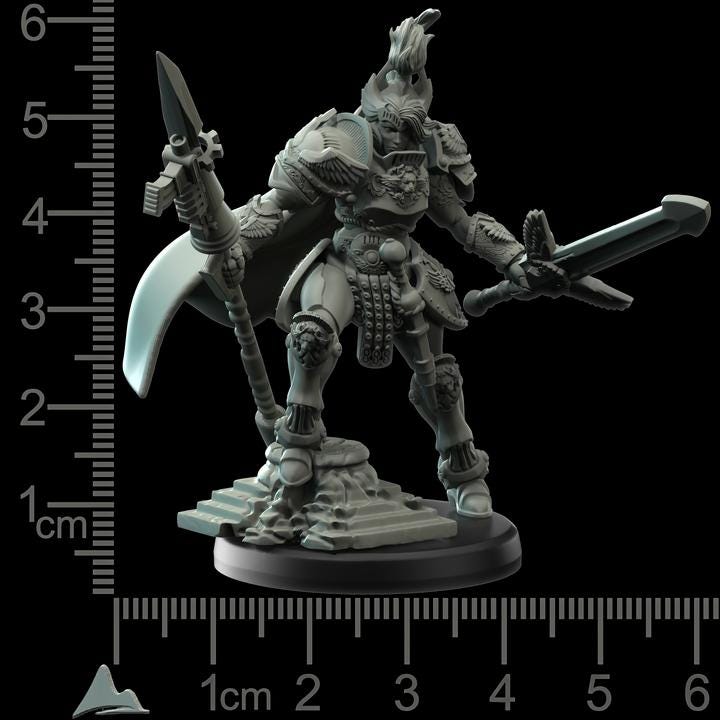 Modular Retconia Female Custodian Imperial Guard   - Romanus - Printerra Studios - Tabletop Wargaming Miniature for Grimdark | OPR | Sci-fi