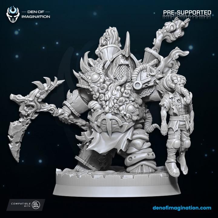 Chaos Lord Of Sickness - Miniature - Wildmesh - Tabletop Wargaming for Grimdark | Alternative  | OPR Sci-Fi mini