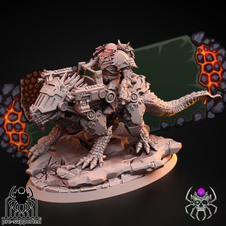 Flame Lizards Dragon Riders Squad - Sci-Fi Wargames & TTRPG | Eight Legs Miniatures mini