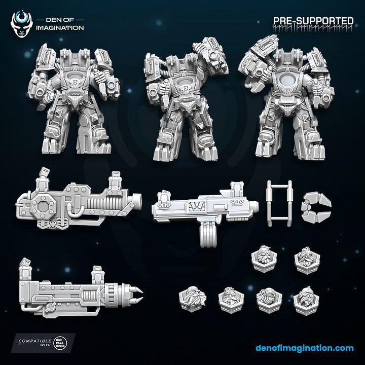Space Dwarfs - Miniatures - Exo-Suit Stone Crushers - Wildmesh - Tabletop Wargaming for Grimdark | Alternative  | OPR Sci-Fi mini