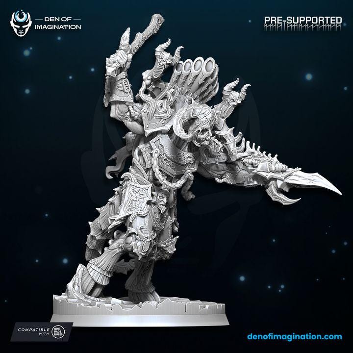 Chaos Demon Prince of Excess 60mm base - Wildmesh - Tabletop Wargaming Grimdark Scifi Fantasy Daemon Grimdark