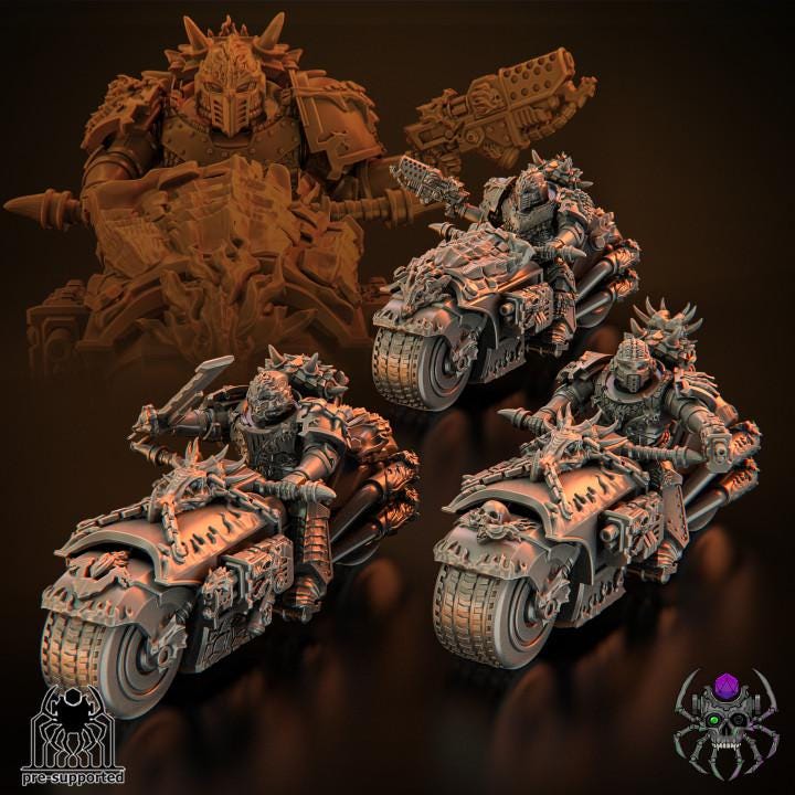 Flame Lizards Bikers - Sci-Fi Wargames & TTRPG | Eight Legs Miniatures mini