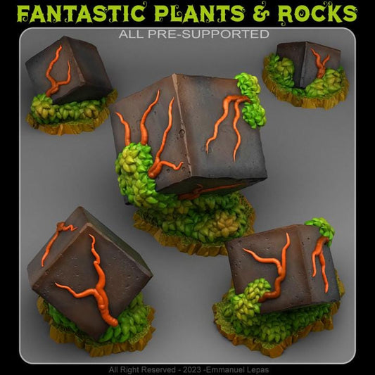 Corrupted Rocks Wargaming Terrain Objectives | Fantastic Plants and Rocks | PathFinder | Mini | Dungeons and Dragons | Fantasy | RPG