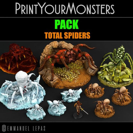 Total Spiders Pack | Fantasy | Print your Monster