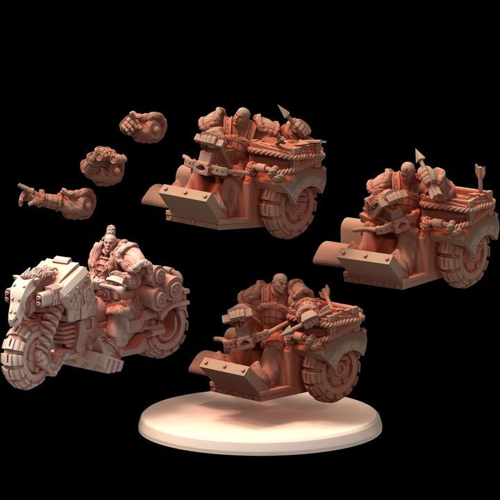 White Scars DAIXIYA Tengri Heavy Riders - Belthazark - Printerra Studios - Tabletop Wargaming Miniature for Grimdark | OPR | Sci-fi