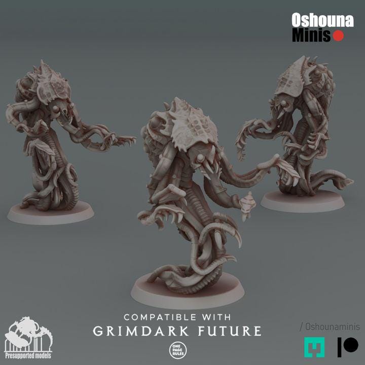 Poisonous JellyFish Miniatures 2.0 (1-6) - February 2025 Release for Tabletop Wargaming, Compatible with GrimDark OPR & Oshounaminis