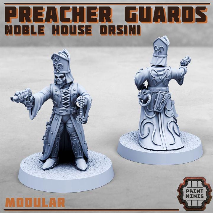 Preacher Guards - Noble House Osini  - new Release Nov 25 - Print Minis - Tabletop Wargaming Miniature for Grimdark | OPR | Sci-fi