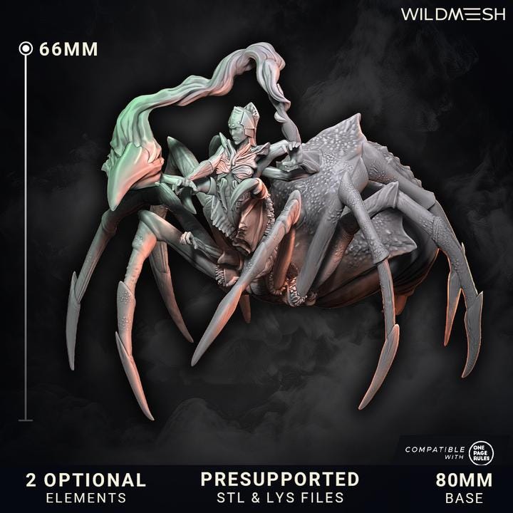 Chaos Spider Warlock July 25 Release - Wildmesh Tabletop Wargaming for Grimdark Alternative OPR