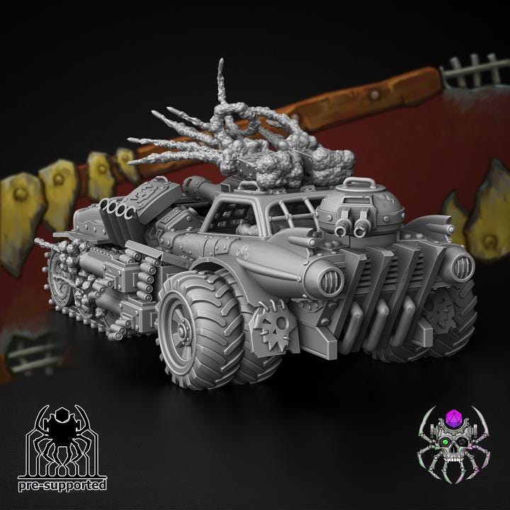 Mad Scrap Truck • 32mm Grimdark Ork Miniature Set for Sci-Fi Wargames & TTRPG | Eight Legs Miniatures mini