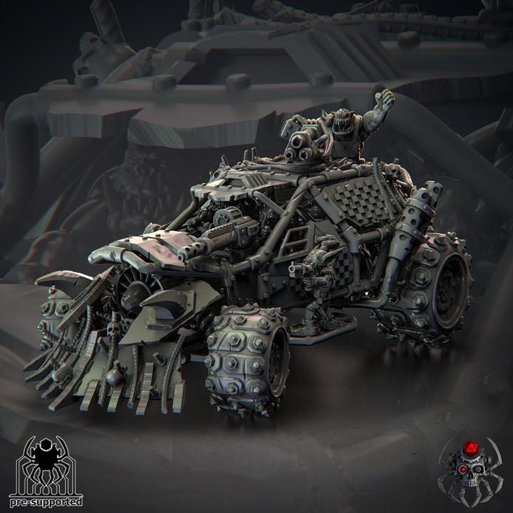 Ork War Buggy • Grimdark Miniature for OPR and Sci-Fi Wargames & TTRPG tabletop Wargaming Miniature | Eight Legs Miniatures mini