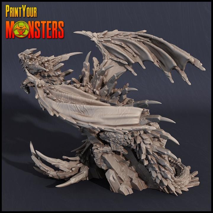 Crystal Dragon - Print your Monster - Suitable for fantasy | RPG | Dungeons and Dragons and other tabletop wargames