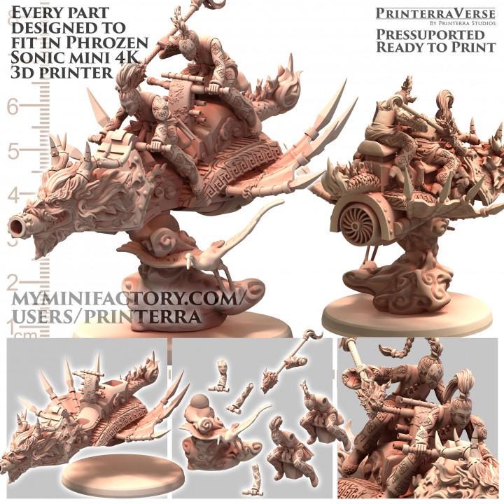 Sky Acrobatic Harlequin Chinese Wuxia Martial Artist Dragon Printerra Studios - Tabletop Wargaming Miniature for Grimdark | OPR | Sci-fi