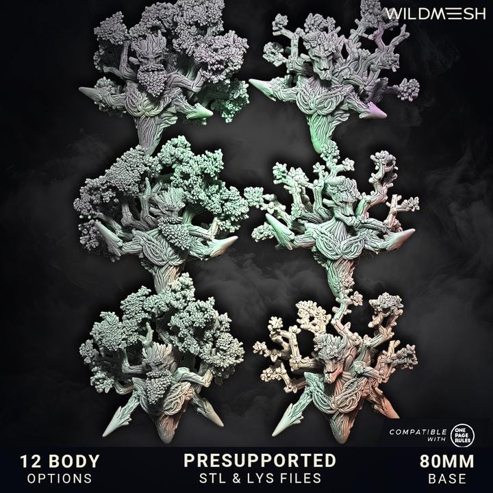 Elf Fantasy - Ents of the season (all four seasons) New release August 25 - Wildmesh - Tabletop Wargaming for Grimdark