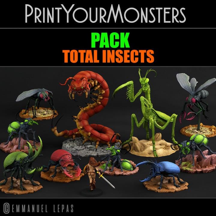Total Insect Pack | Fantasy | Print your Monster