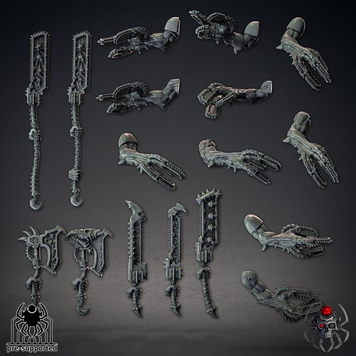 Bloody Skulls Furious Gladiators - Chaos of Wrath - Eight Legs Miniatures -Tabletop Wargaming Miniature for Grimdark OPR Sci-fi