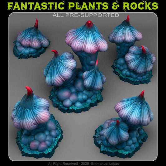 Nightmare Mushrooms Terrain Objectives | Fantastic Plants and Rocks | PathFinder | Mini | Dungeons and Dragons | Fantasy | RPG