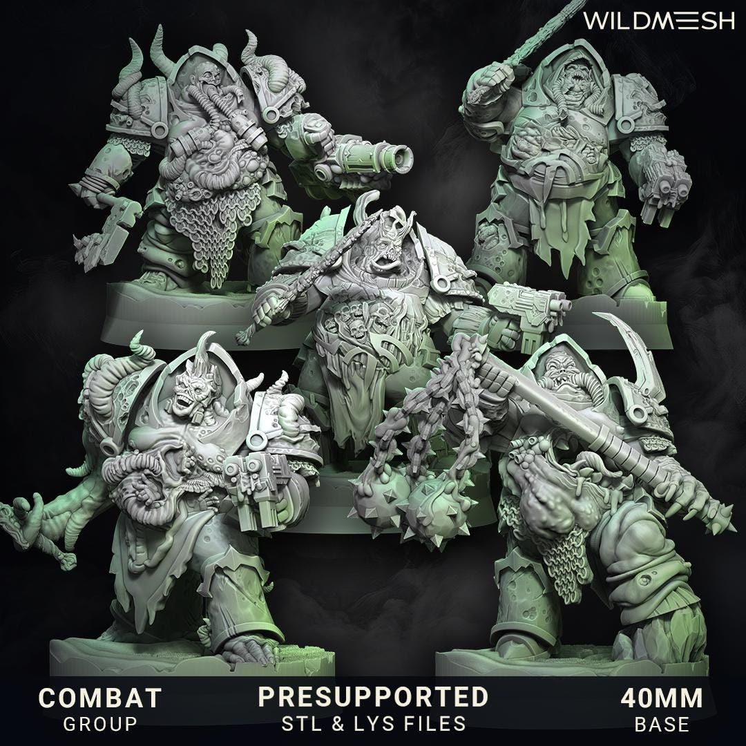 Chaos Plague Annihilators - Miniatures - Wildmesh - Tabletop Wargaming for Grimdark | Alternative  | OPR Sci-Fi mini
